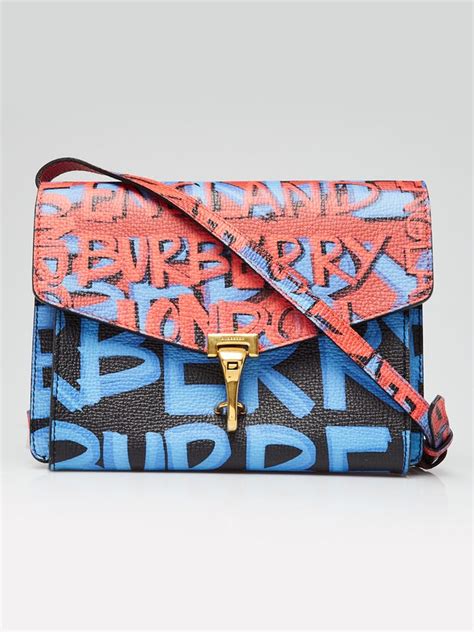 BURBERRY Calfskin Graffiti Print Small Macken Crossbody Bag 